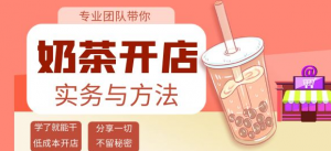 开奶茶店必学技能课程：学了就能干，低成本开店（15节课）-