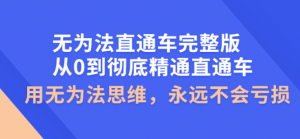 无为法直通车教程完整版：教你彻底精通直通车永不亏损的秘诀-