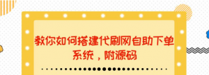 代刷网站搭建教程：教你如何搭建代刷网自助下单系统【附源码】-