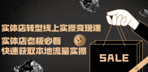 实体店转型线上变现课程：实体店老板必看，快速获取本地流量-